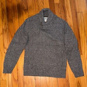 Shawl Collar Marled Knit Men’s Sweater - Gray